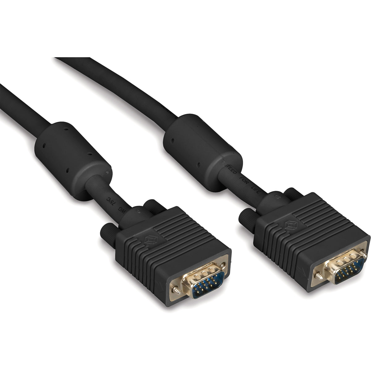 Black Box VGA Video Cable with Ferrite Core - Male/Male, Black, 3-ft. (0.9-m) - EVNPS06B-0003-MM