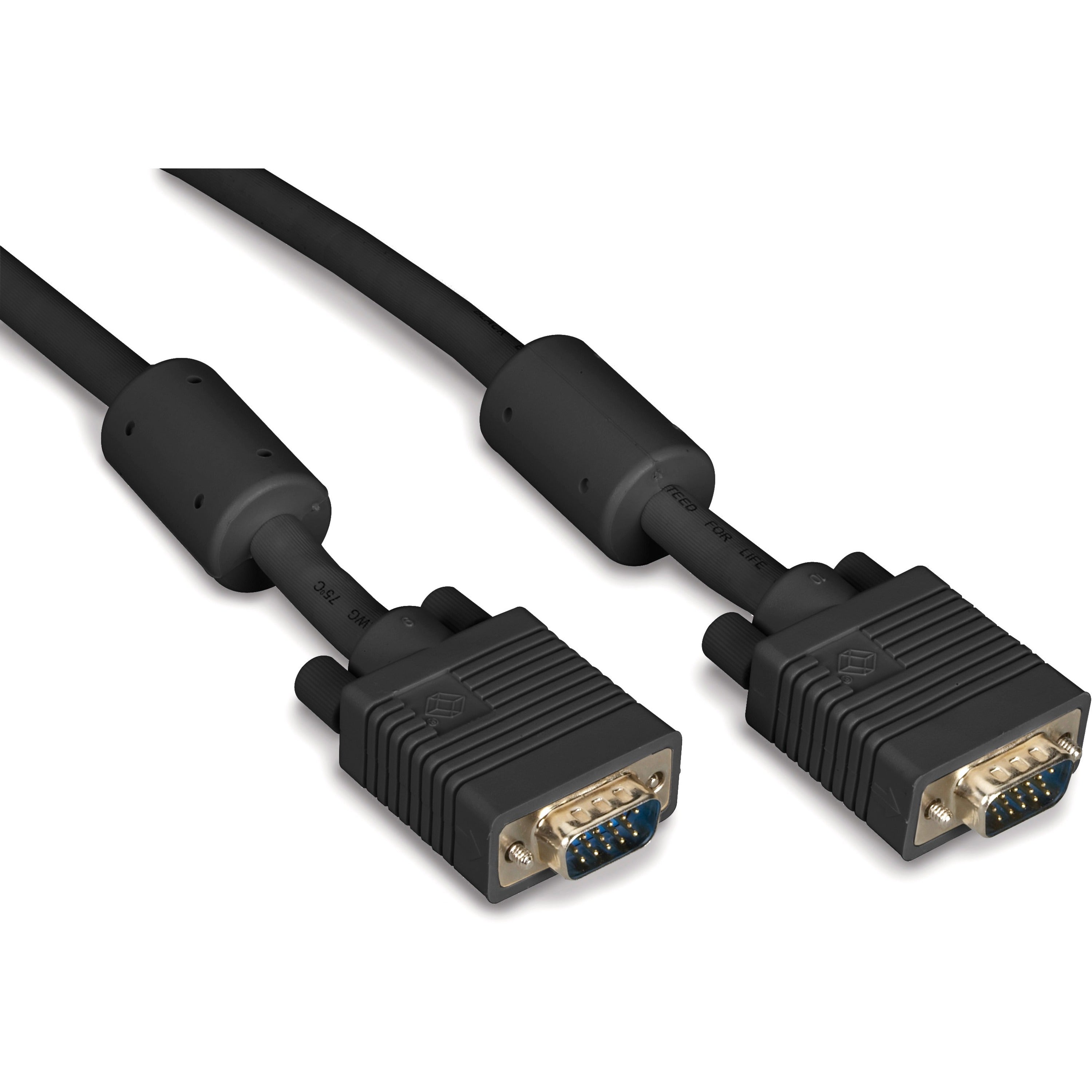 Black Box VGA Video Cable with Ferrite Core - Male/Male, Black, 3-ft. (0.9-m) - EVNPS06B-0003-MM