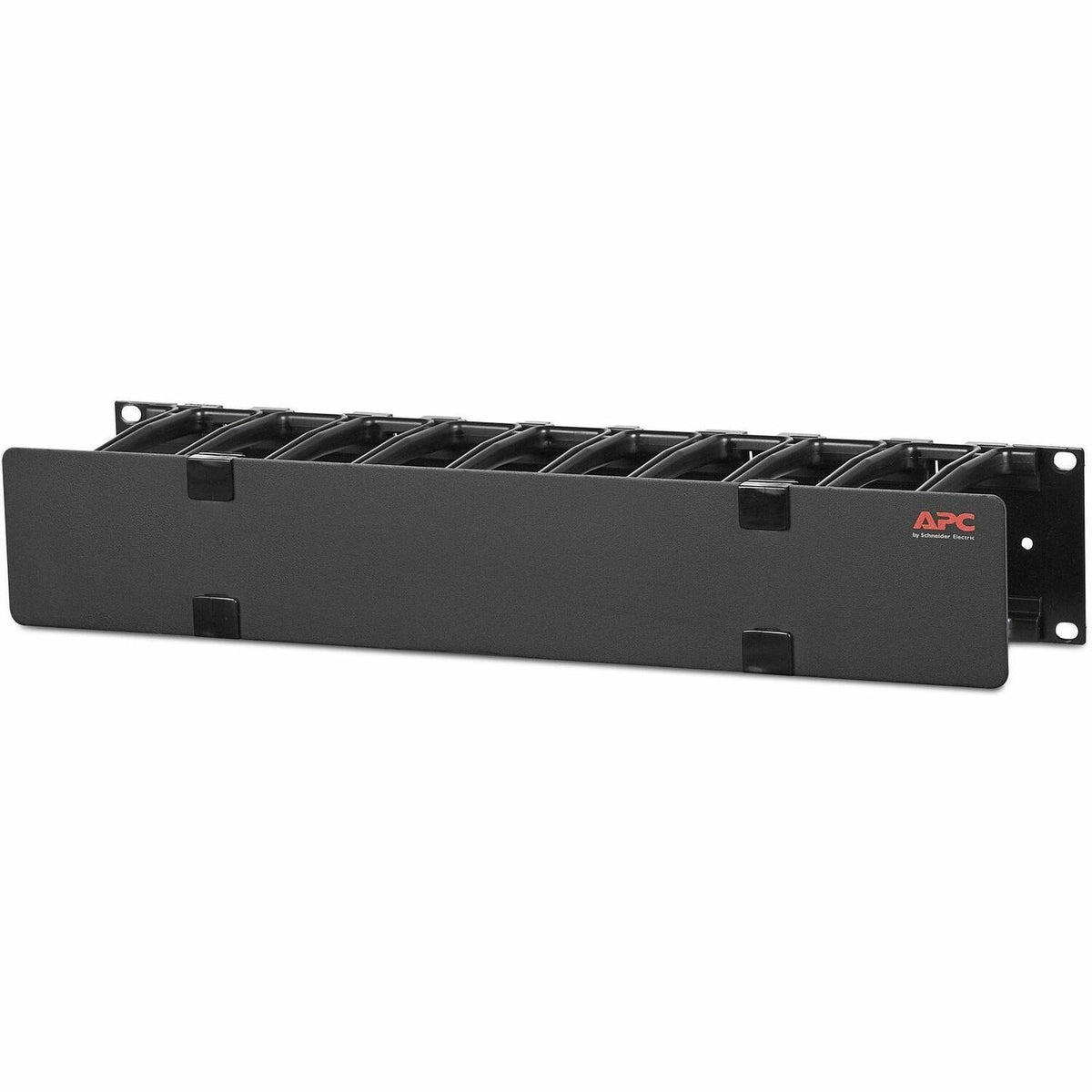 APC NetShelter Cable Management, Horizontal Cable Manager, 2U, Single Side with Cover, Black, 483 x 88 x 110 mm - AR8600A