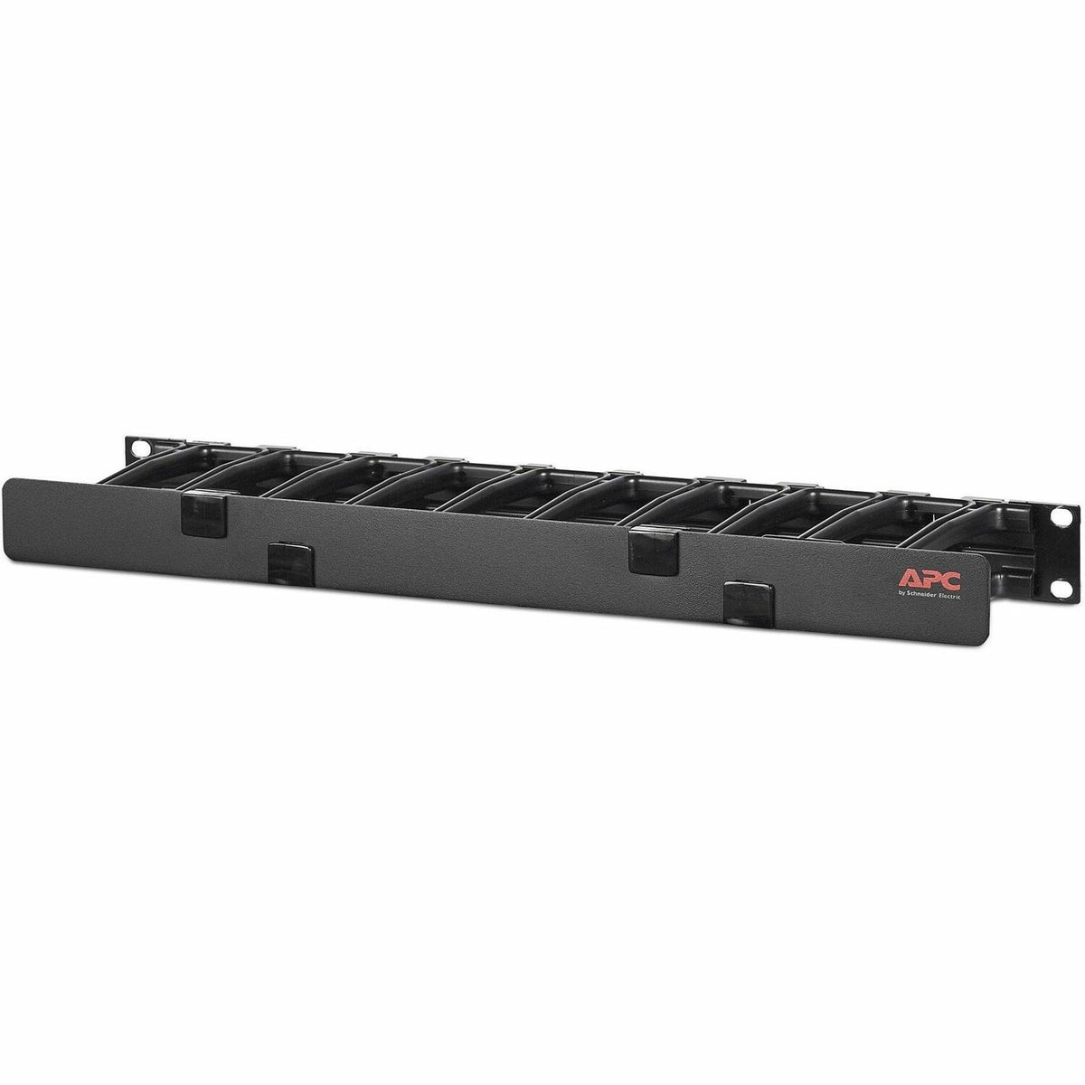 APC NetShelter Cable Management, Horizontal Cable Manager, 1U, Single Side with Cover, Black, 483 x 44 x 110 mm - AR8602A