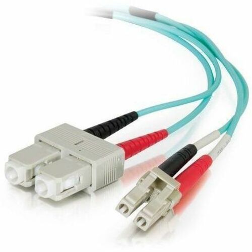 C2G 1m LC-SC 50/125 Duplex Multimode OM4 Fiber Cable - Aqua - 3ft - 01008