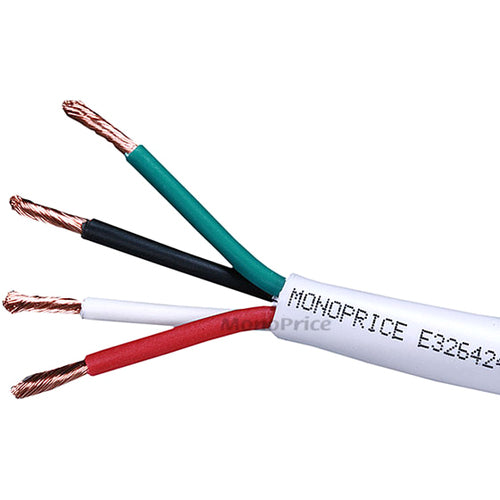 Monoprice 250ft 16AWG CL2 Rated 4-Conductor Loud Speaker Cable (For In-Wall Installation) - 4042