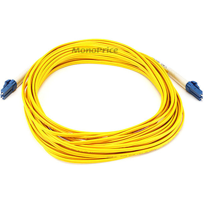 Monoprice Fiber Optic Cable, LC/LC, Single Mode, Duplex - 10 meter (9/125 Type) - Yellow - 7628