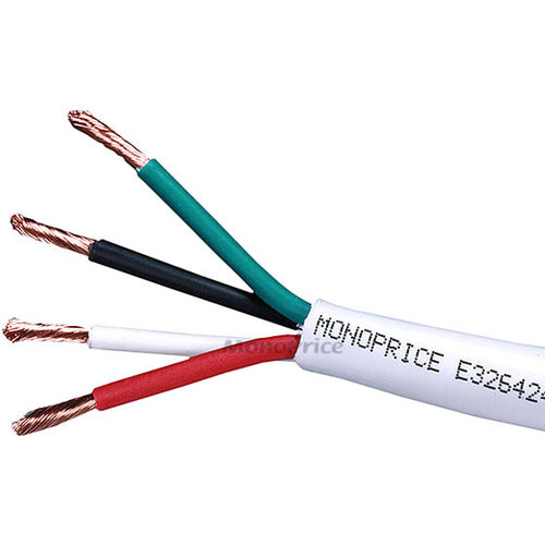 Monoprice 100ft 18AWG CL2 Rated 4-Conductor Loud Speaker Cable (For In-Wall Installation) - 4043