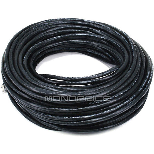 Monoprice 100FT 24AWG Cat6 550MHz UTP Ethernet Bare Copper Network Cable - Black - 2329