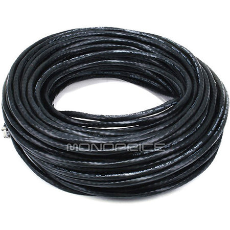 Monoprice 100FT 24AWG Cat6 550MHz UTP Ethernet Bare Copper Network Cable - Black - 2329