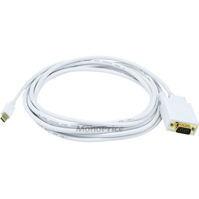 Monoprice 10ft 32AWG Mini DisplayPort to VGA Cable - White - 6004