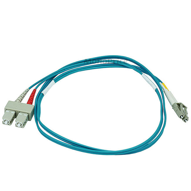 Monoprice 10Gb Fiber Optic Cable, LC/SC, Multi Mode, Duplex - 1 Meter (50/125 Type) - Aqua - 6390