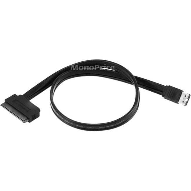 Monoprice 19inch eSATAp to SATA 22pin Cable - Black - 8492