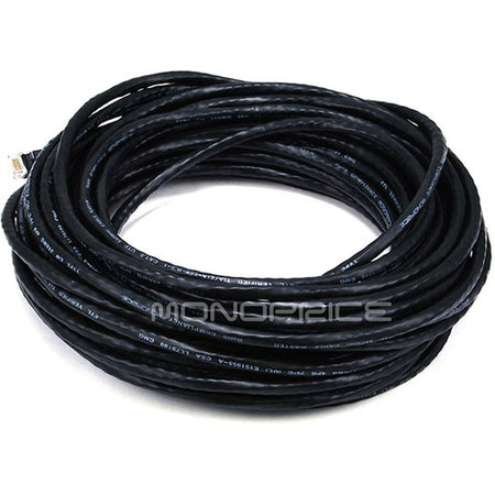 Monoprice 50FT 24AWG Cat6 550MHz UTP Ethernet Bare Copper Network Cable - Black - 2323
