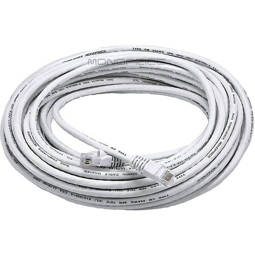 Monoprice 50FT 24AWG Cat6 550MHz UTP Ethernet Bare Copper Network Cable - White - 2217
