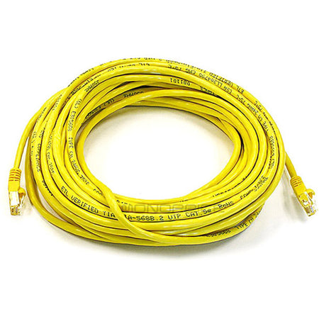 Monoprice 50FT 24AWG Cat6 550MHz UTP Ethernet Bare Copper Network Cable - Yellow - 2326