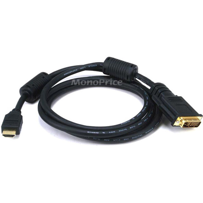 Monoprice 6ft 28AWG HDMIÆ to M1-D (P&D) Cable - Black - 2696
