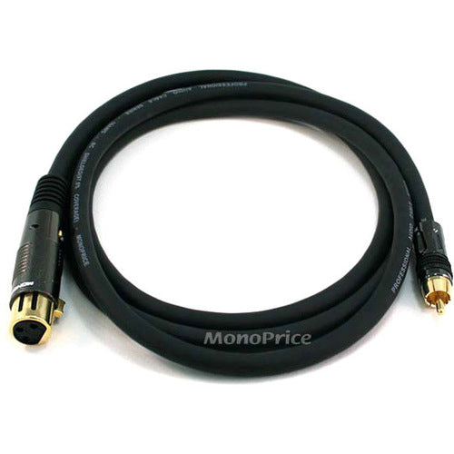 Monoprice 6ft Premier Series XLR Female to RCA Male 16AWG Cable (Gold Plated) - 4785