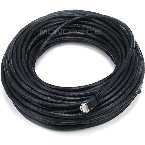 Monoprice 75FT 24AWG Cat5e 350MHz UTP Bare Copper Ethernet Network Cable - Black - 5001
