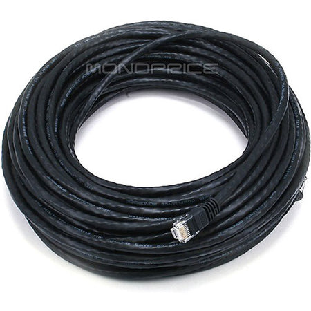Monoprice 75FT 24AWG Cat5e 350MHz UTP Bare Copper Ethernet Network Cable - Black - 5001