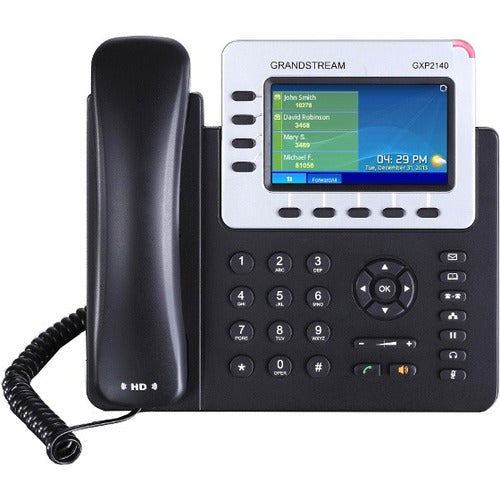 Grandstream GXP2140 IP Phone - Corded/Cordless - Corded - Bluetooth - Wall Mountable - Black - GXP2140