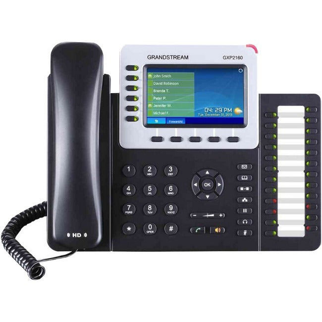 Grandstream GXP2160 IP Phone - Corded/Cordless - Corded - Bluetooth - Desktop, Wall Mountable - Black - GXP2160