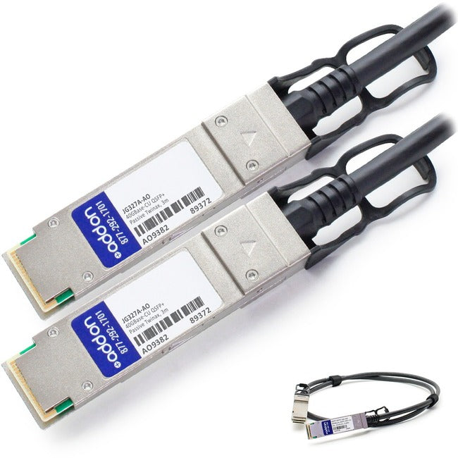 AddOn HP JG327A Compatible TAA Compliant 40GBase-CU QSFP+ to QSFP+ Direct Attach Cable (Passive Twinax, 3m) - JG327A-AO