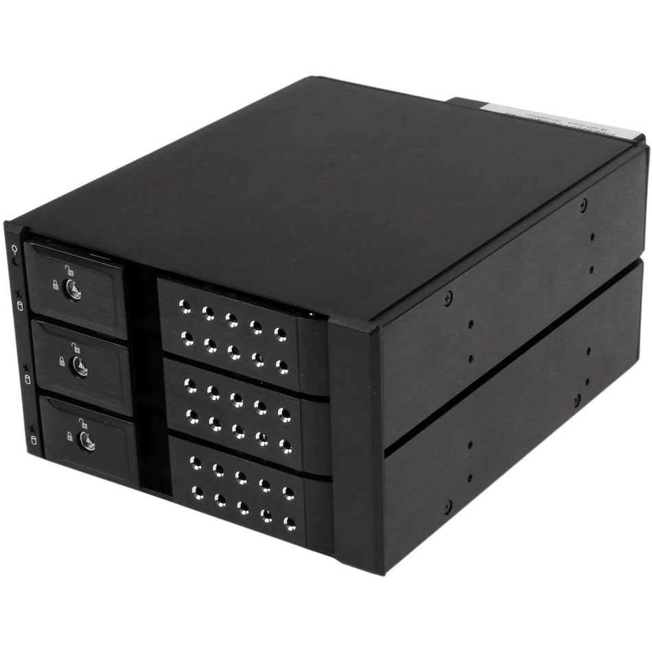 StarTech.com 3 Bay Aluminum Trayless Hot Swap Mobile Rack Backplane for 3.5in SAS II/SATA III - 6 Gbps HDD - HSB3SATSASBA