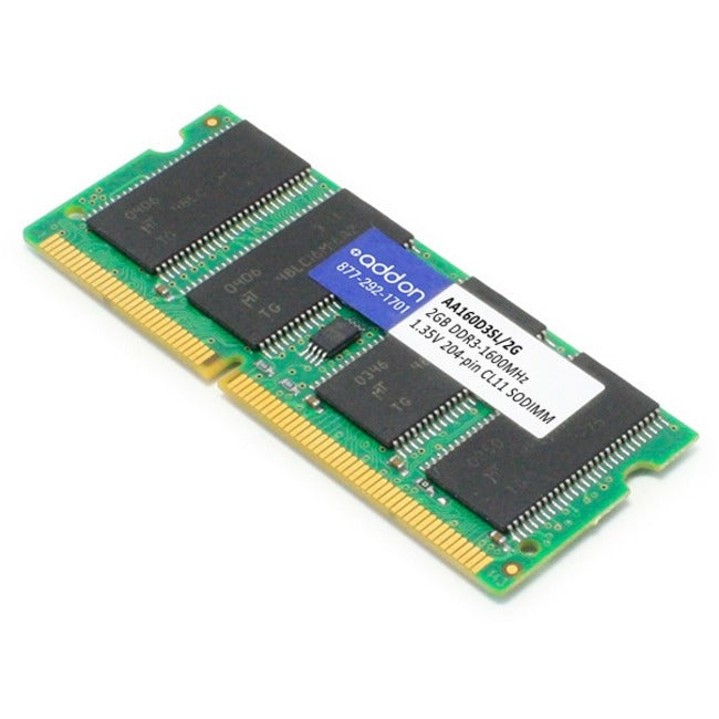 AddOn AA160D3SL/2G x1 JEDEC Standard 2GB DDR3-1600MHz Unbuffered Dual Rank 1.35V 204-pin CL11 SODIMM - AA160D3SL/2G