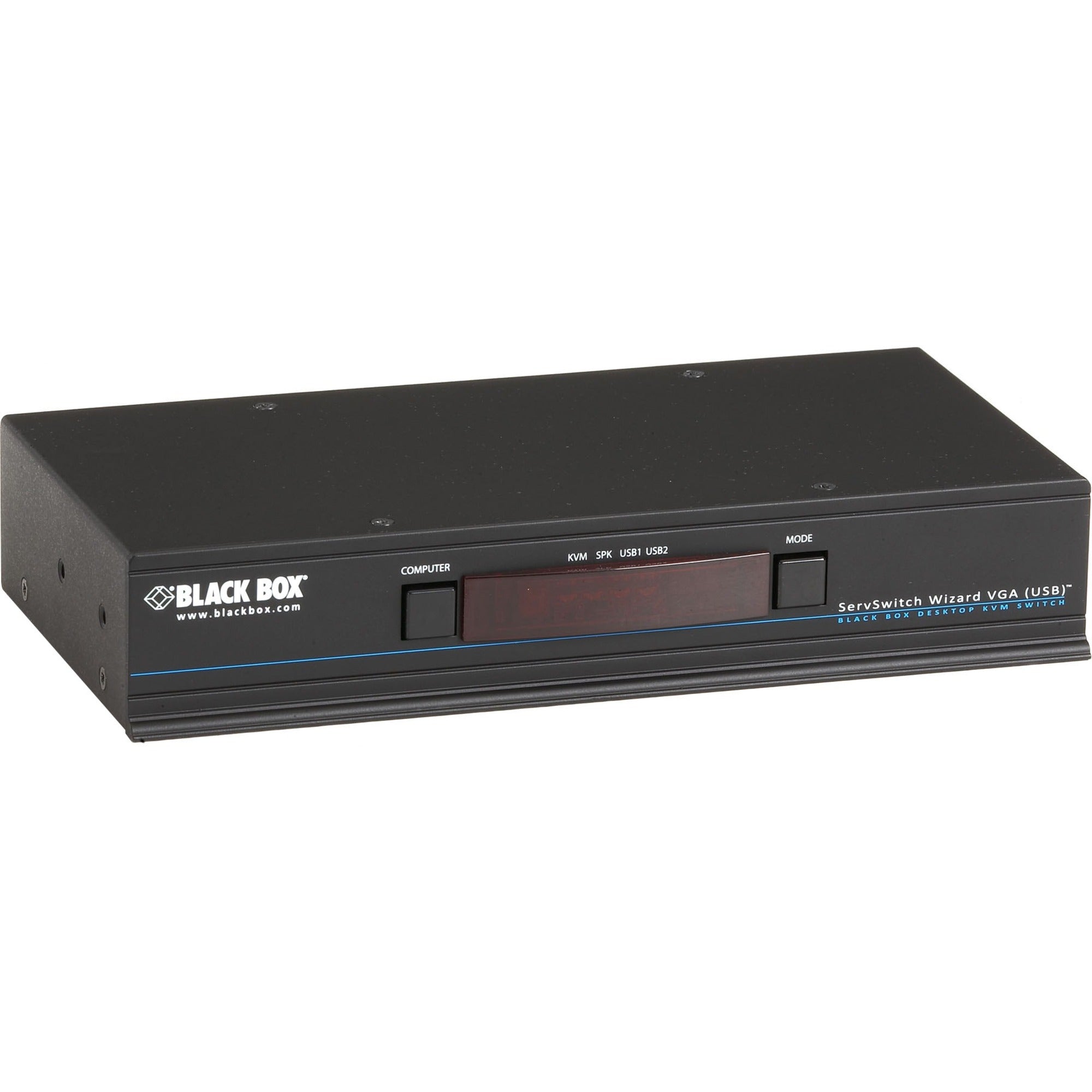 Black Box KVM Switch - Single-Monitor, VGA, USB True Emulation, Audio, 4-Port - KV3004A