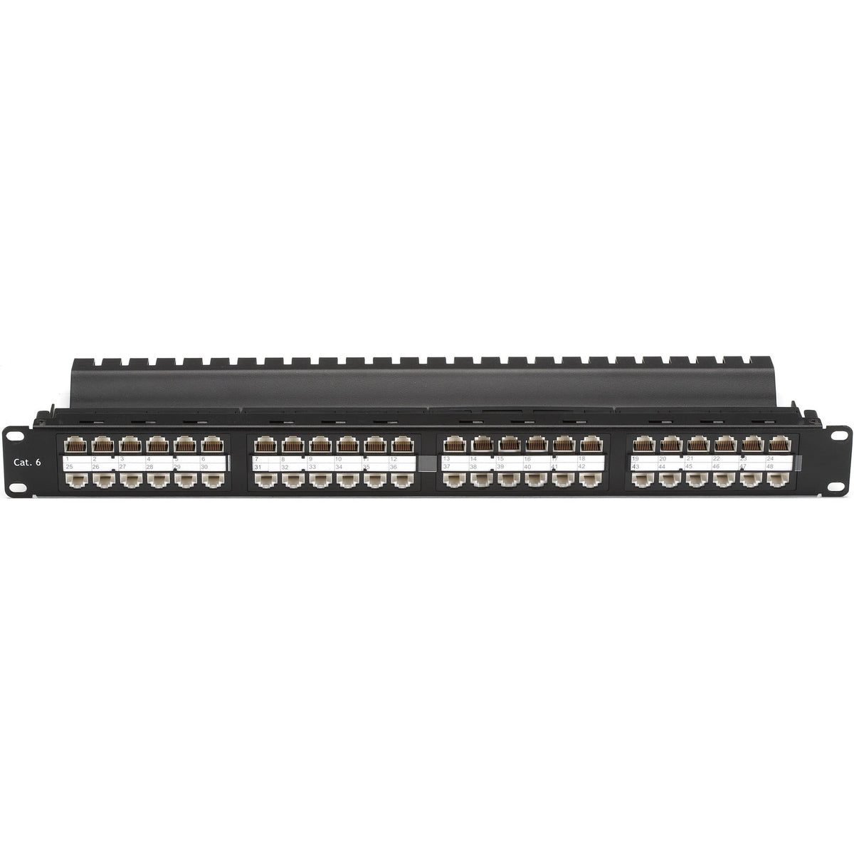 Black Box CAT6 Feed-Through Patch Panel - 1U, Unshielded, 48-Port - JPM820A-HD