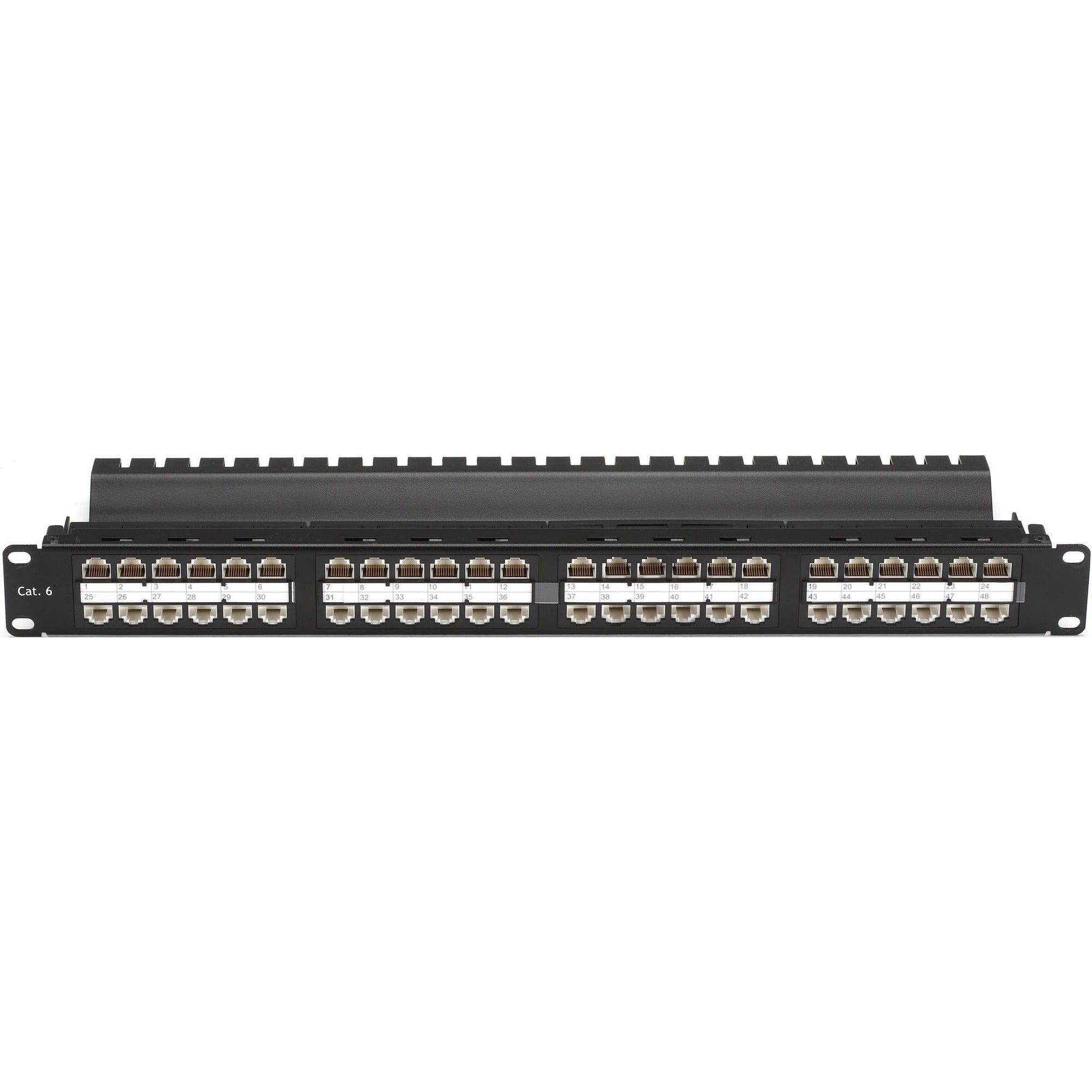 Black Box CAT6 Feed-Through Patch Panel - 1U, Unshielded, 48-Port - JPM820A-HD