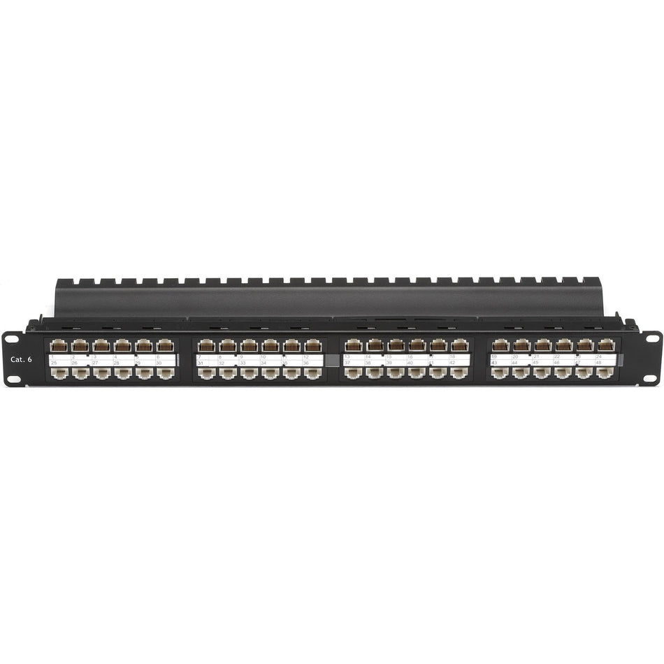 Black Box CAT6 Feed-Through Patch Panel - 1U, Unshielded, 48-Port - JPM820A-HD