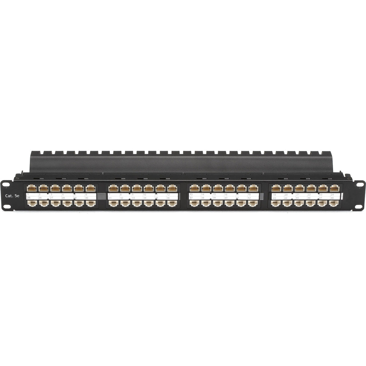 Black Box CAT5e Feed-Through Patch Panel - 1U, Unshielded, 48-Port - JPM810A-HD