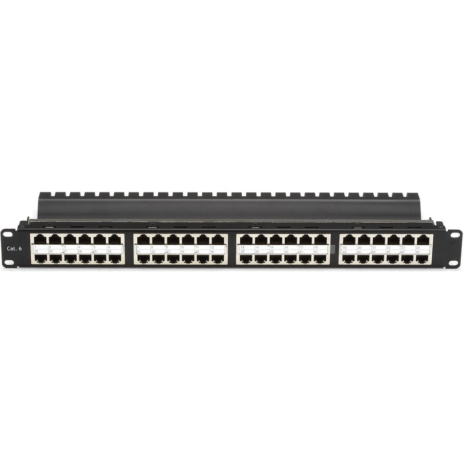 Black Box CAT5e Feed-Through Patch Panel - 1U, Shielded, 48-Port - JPM806A-HD