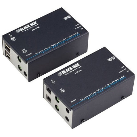 Black Box Wizard SRX KVM Extender - Dual-Monitor DVI-D, USB 2.0, Audio, Single-Access,CATx - ACU5502A-R3