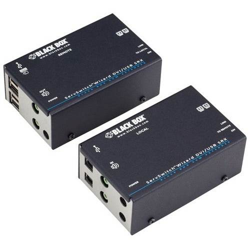 Black Box Wizard SRX KVM Extender - Dual-Monitor DVI-D, USB 2.0, Audio, Single-Access,CATx - ACU5502A-R3