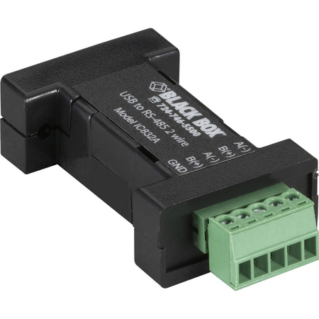 Black Box DB9 Mini Converter (USB to Serial), USB/RS-485 (2-wire, Terminal Block) - IC832A