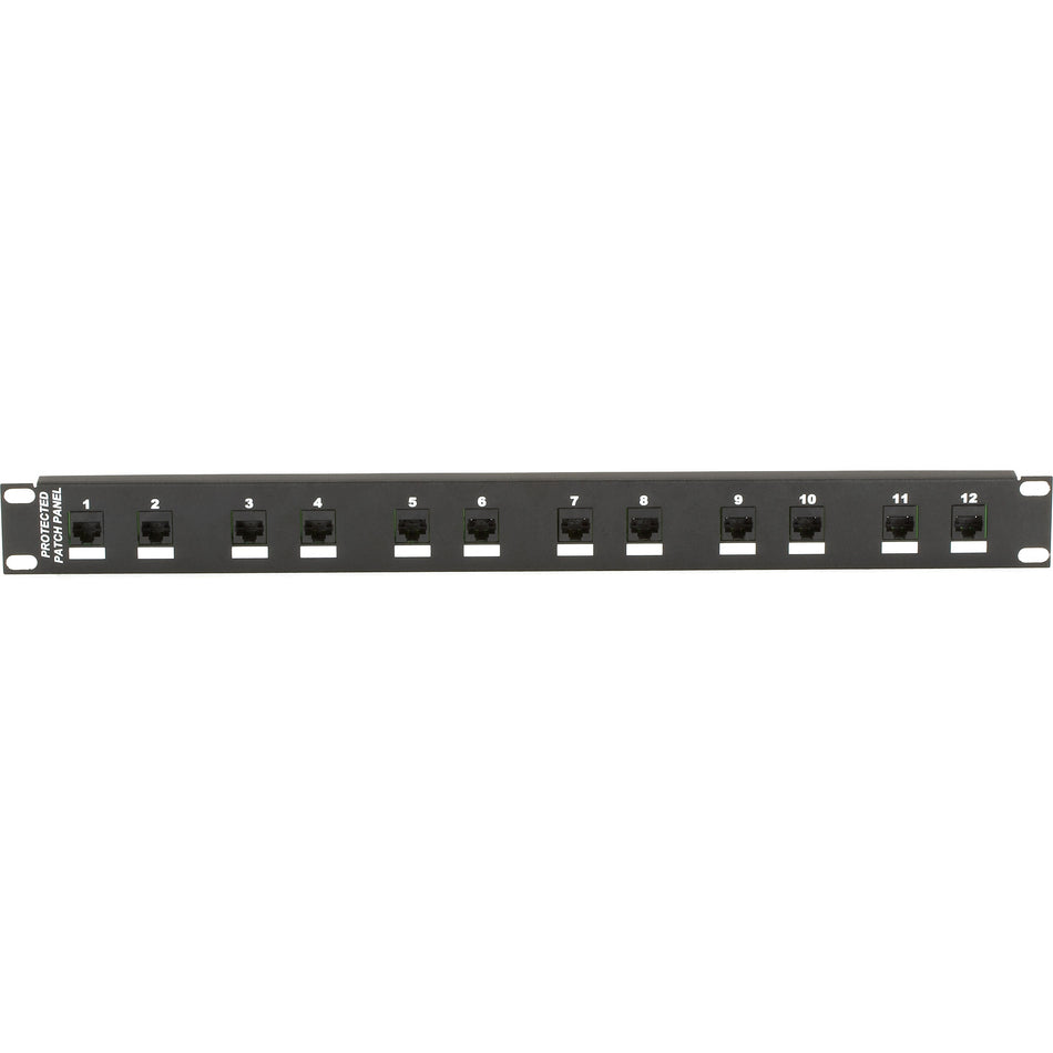 Black Box CAT6 Surge-Protected Patch Panel - 1U, 12-Port - JSM112A