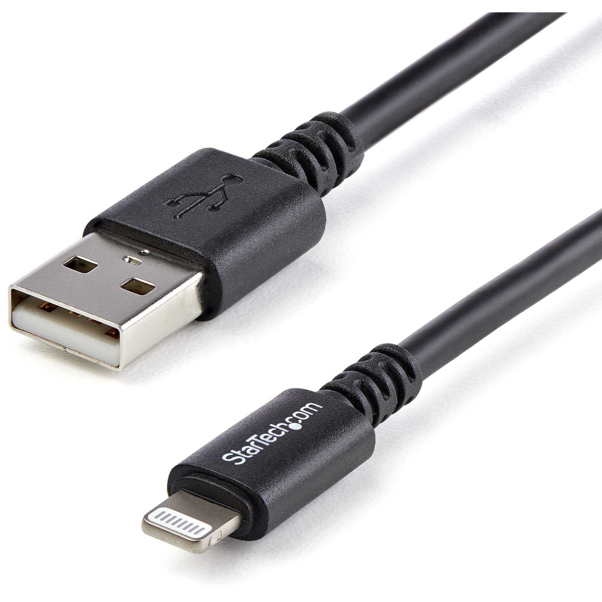 StarTech.com 3m (10ft) Long Black AppleÂ&reg; 8-pin Lightning Connector to USB Cable for iPhone / iPod / iPad - USBLT3MB