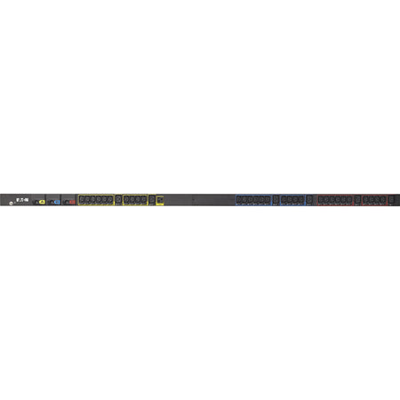 Eaton Basic rack PDU, 0U, L21-30P input, 8.64 kW max, 120/208V, 24A, 10 ft cord, Three-phase, Outlets: (1) 5-20R, (30) C13 Outlet grip, (6) C19 Outlet grip - EBA310-10