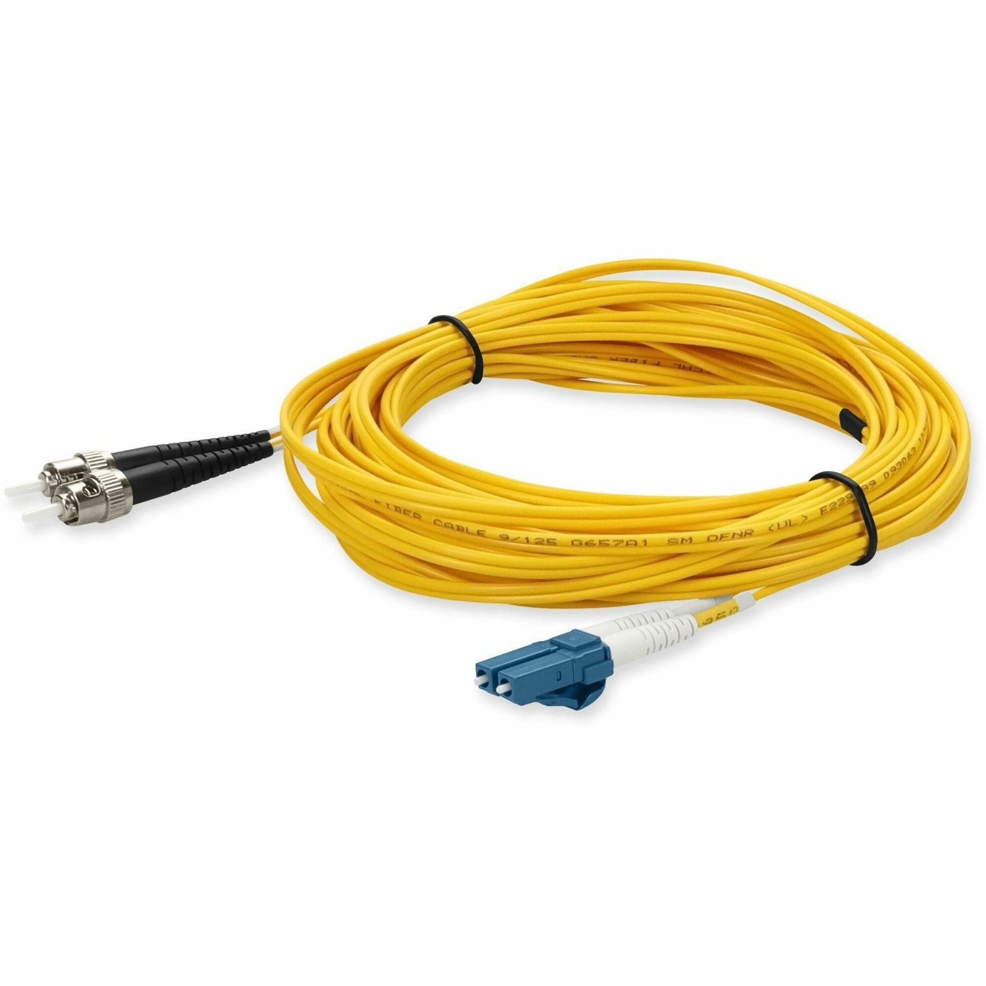 AddOn 10m LC (Male) to ST (Male) Yellow OS2 Duplex Fiber OFNR (Riser-Rated) Patch Cable - ADD-ST-LC-10M9SMF