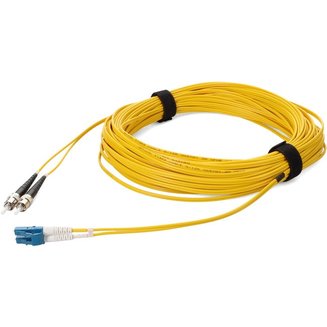 AddOn 20m LC (Male) to ST (Male) Yellow OS2 Duplex Fiber OFNR (Riser-Rated) Patch Cable - ADD-ST-LC-20M9SMF