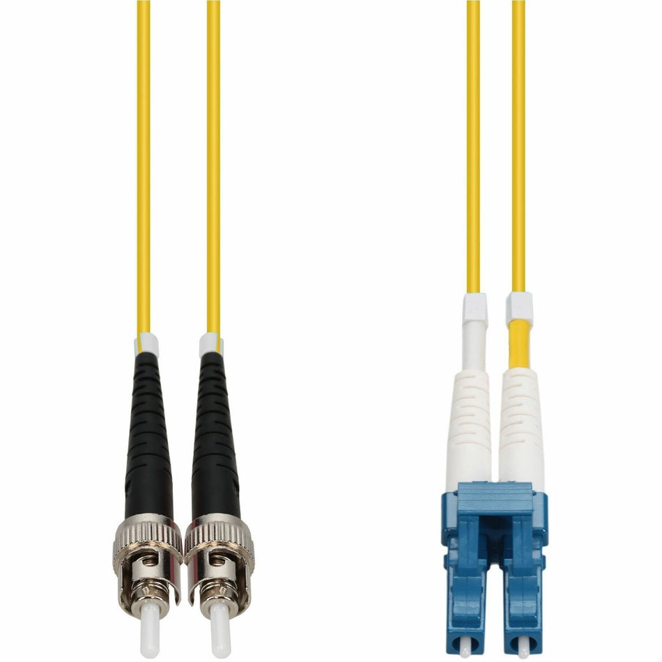 AddOn 20m ST to LC Yellow OS2 Duplex OFNR (Riser-Rated) SMF Fiber Patch Cable - ADD-ST-LC-20M9SMF