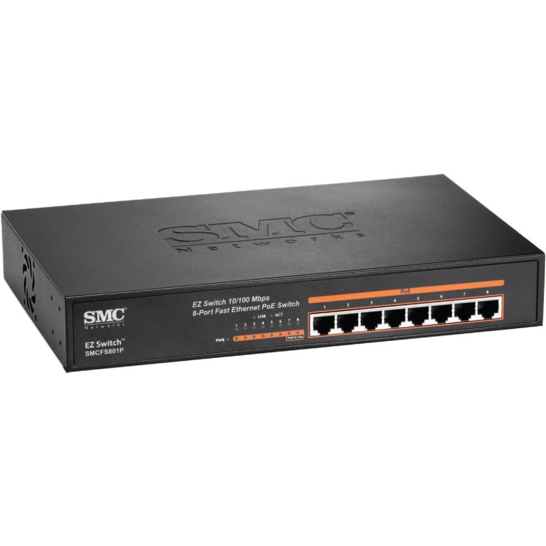 SMC Networks EZ Switch 10/100 8-Port Fast Ethernet PoE Switch - SMCFS801P NA