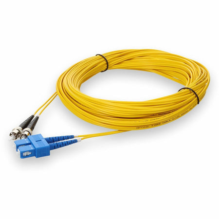 AddOn 15m ST to SC Yellow OS2 Duplex OFNR (Riser-Rated) SMF Fiber Patch Cable - ADD-ST-SC-15M9SMF