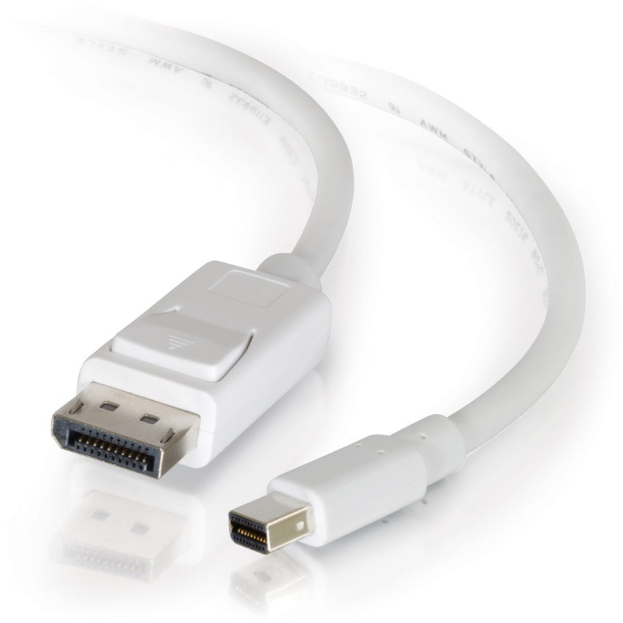 C2G 6ft Mini DisplayPort to DisplayPort Adapter Cable M/M - White - 54298