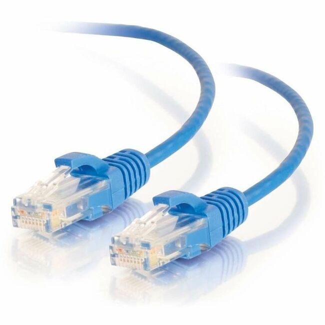 C2G 7ft Cat6 Cable - Snagless Unshielded (UTP) Slim Ethernet Cable - Network Patch Cable - PoE - Blue - 01080