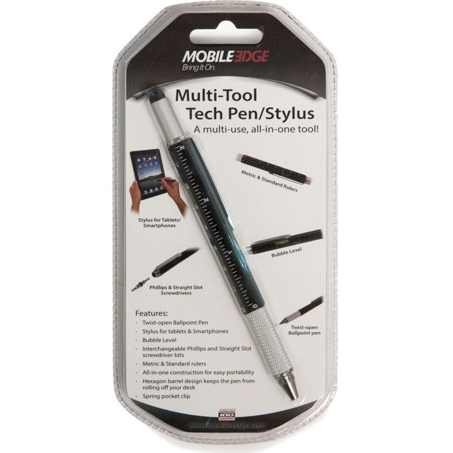 Mobile Edge Multi-Tool Tech Pen/Stylus (Black) - MEASPM1