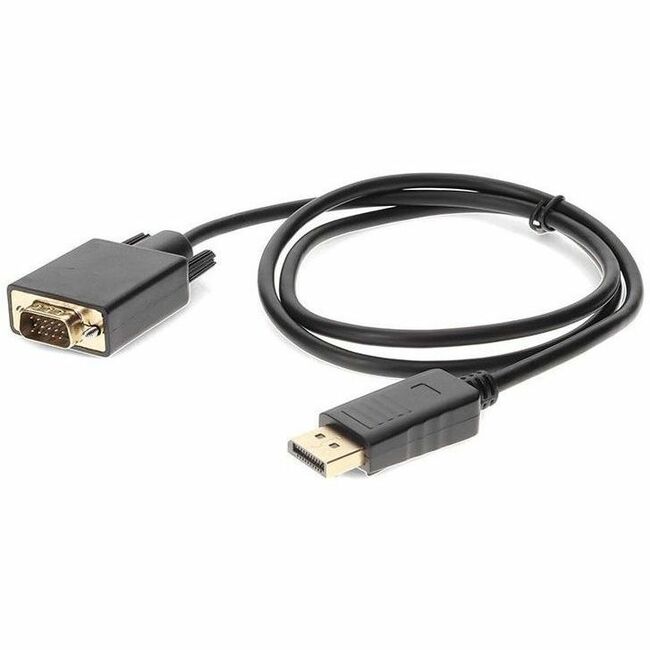 3ft DisplayPort 1.2 Male to VGA Male Black Cable For Resolution Up to 1920x1200 (WUXGA) - DISPORT2VGAMM3B