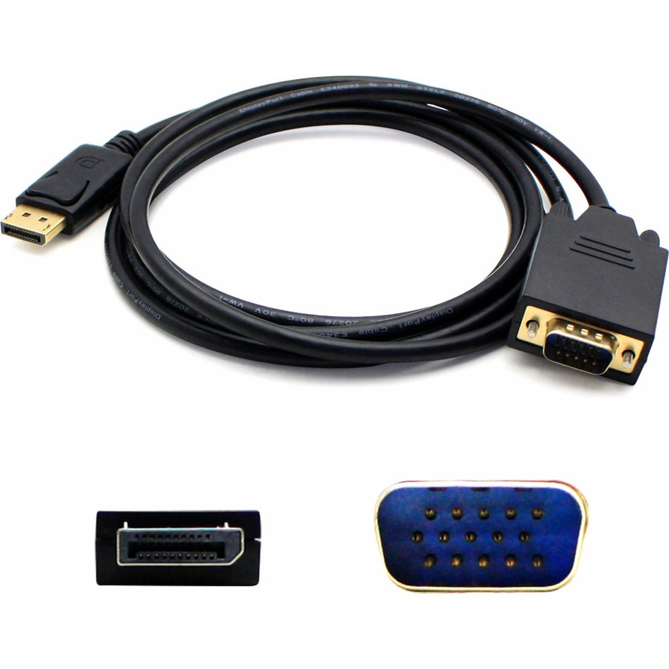 6ft DisplayPort 1.2 Male to VGA Male Black Cable For Resolution Up to 1920x1200 (WUXGA) - DISPORT2VGAMM6B