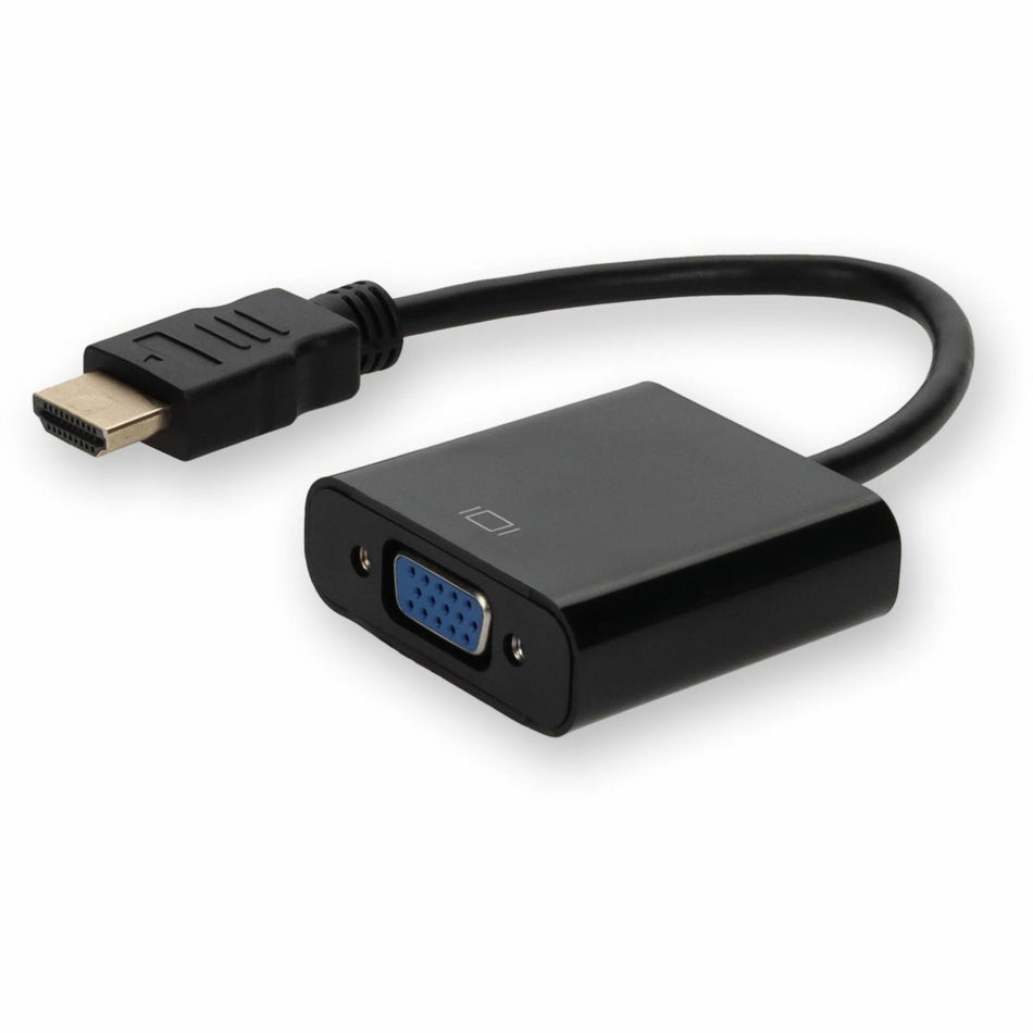 AddOn HDMI 1.3 Male to VGA Female Black Adapter Which Includes 3.5mm Audio and Micro USB Ports For Resolution Up to 1920x1200 (WUXGA) - HDMI2VGAA