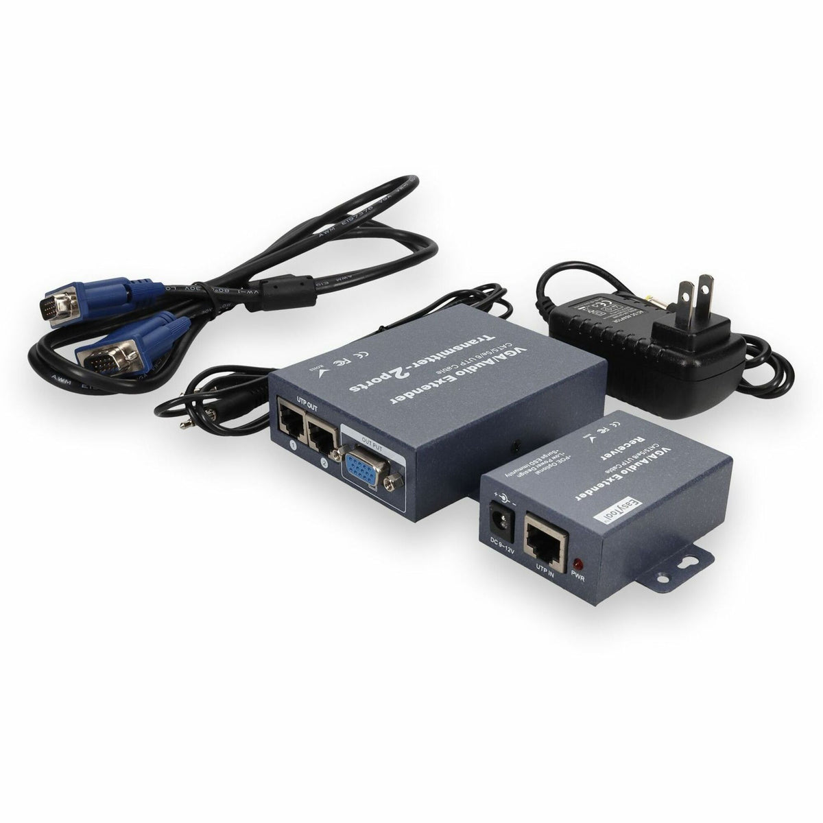 AddOn 5-Pack of VGA Female to RJ-45 Female Black Extenders Which Provides VGA video extension over Cat5 For Resolution Up to 1920x1200 (WUXGA) - VGACAT5EXTENDER-5PK