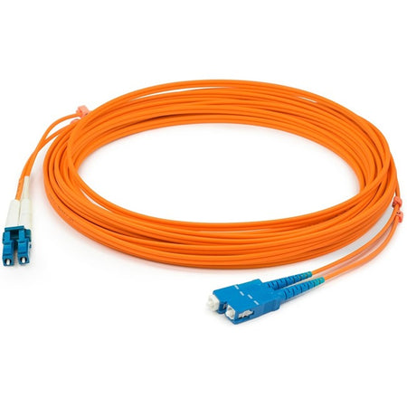 AddOn 20m LC (Male) to SC (Male) Orange OM1 Duplex Fiber OFNR (Riser-Rated) Patch Cable - ADD-SC-LC-20M6MMF